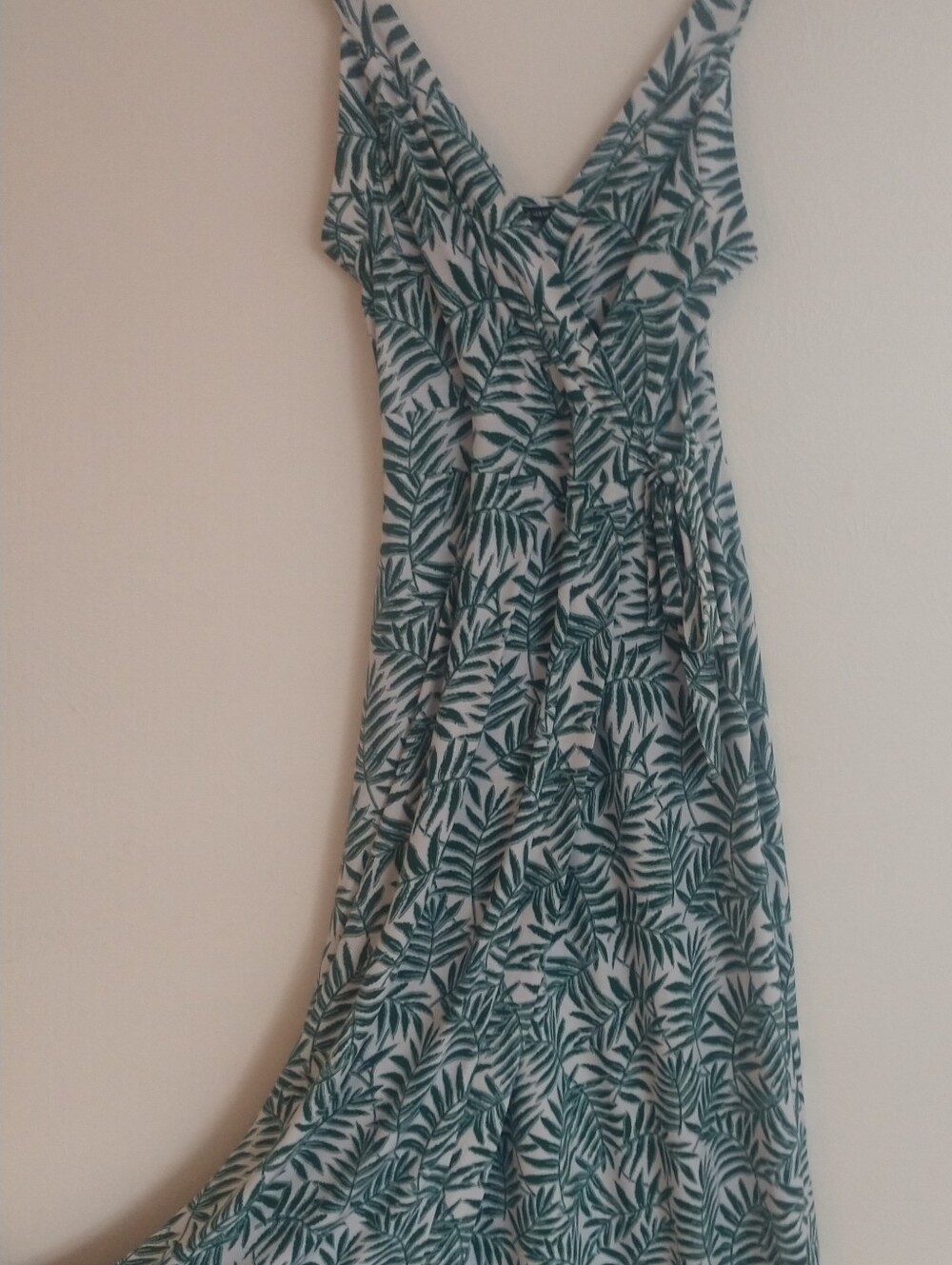 41 Hawthorn Faux Wrap Maxi V-Neck Dress Size L Tropical Palm Print